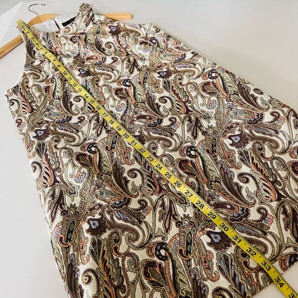 Zara Damask Paisley Print Sleeveless Dress Size S Small - Picture 8 of 8